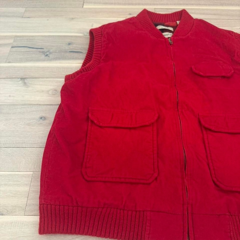 St. John's Bay Red corduroy vest with pockets and zipper, Size XL #cords #gilet - Picture 2 of 7